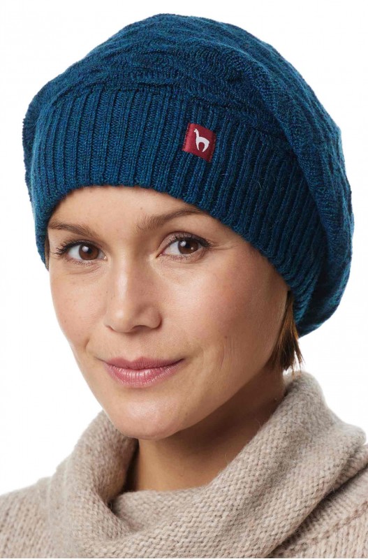 Béret basque alpaga BIESEN en 100% bébé alpaga - Petrole - (taille unique) 