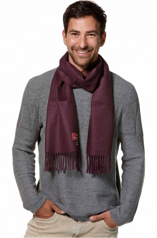 Écharpe d'alpaga UNI en 100% bébé alpaga (30*180 cm) - Aubergine