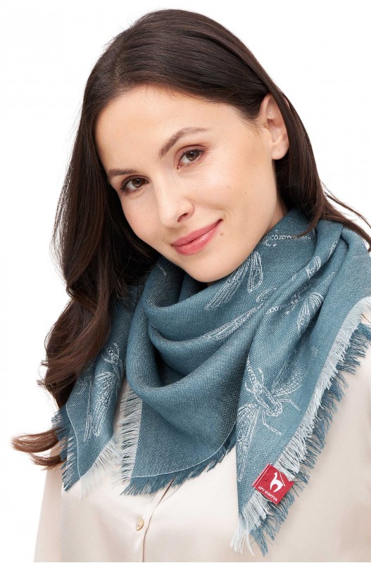 Écharpe en alpaga LIBELLE bébé alpaga et soie- Petrol