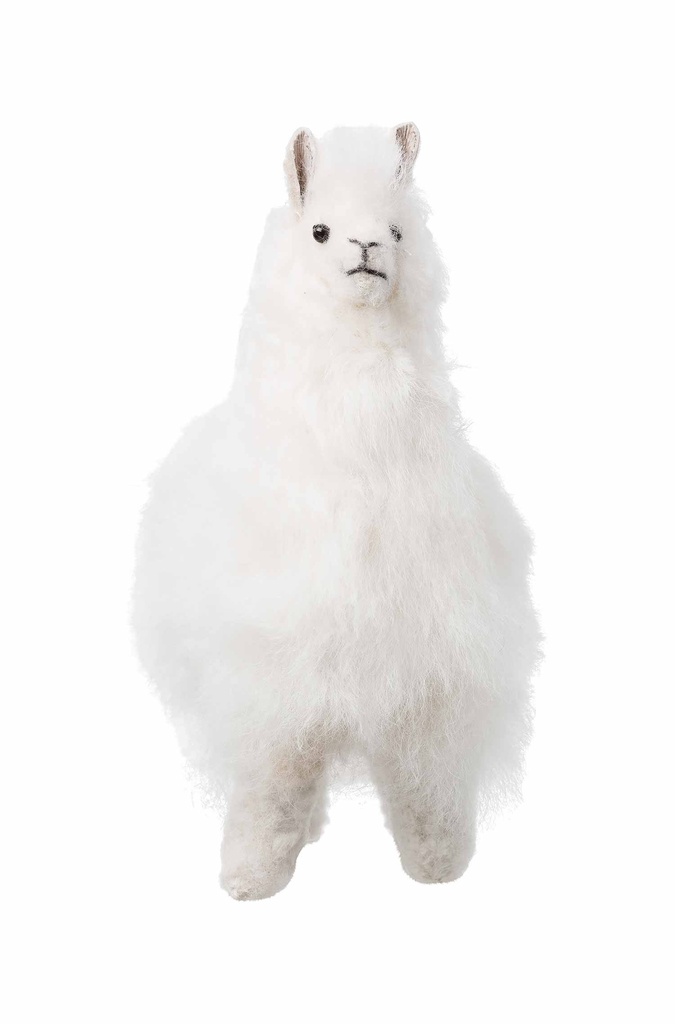 Alpaga BOUSSOLE (15 cm) en fourrure d'alpaga - Blanc