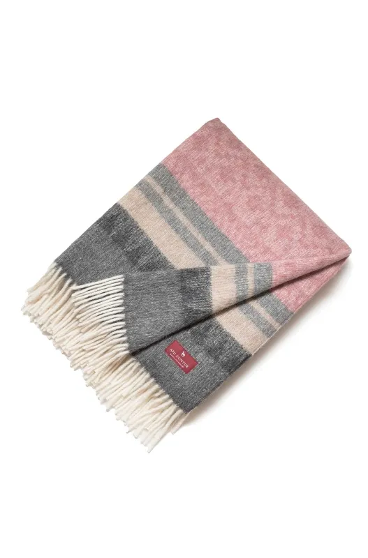 Plaid en alpaga MUNDO - Rose/Anthracite - APU KUNTUR