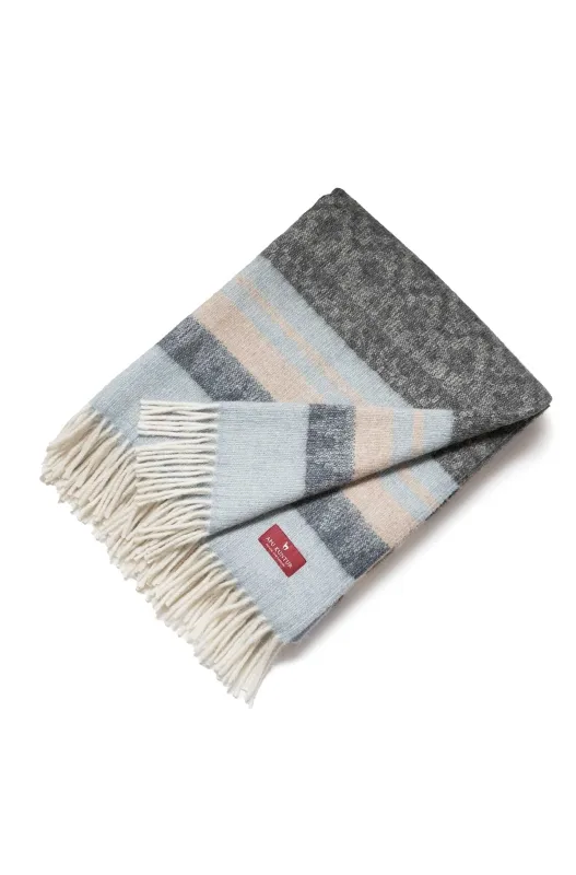 Plaid en alpaga MUNDO - Bleu/Gris - APU KUNTUR