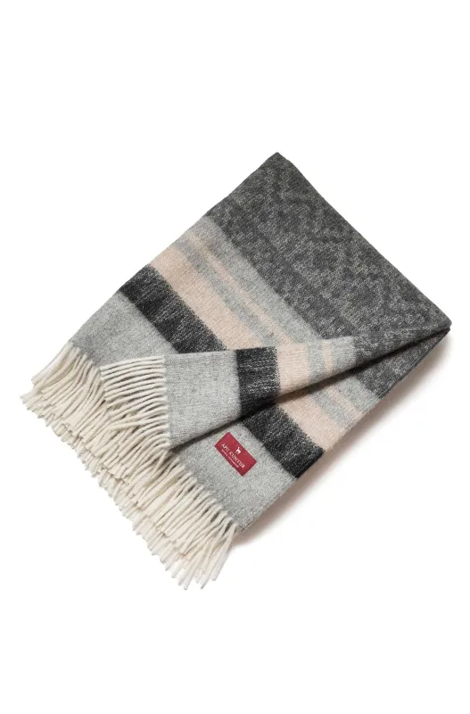 Plaid en alpaga MUNDO - Beige/Gris - APU KUNTUR