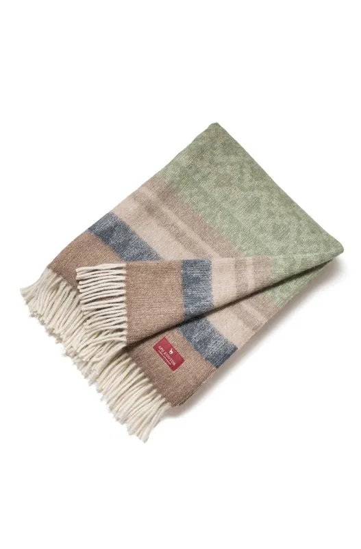 Plaid en alpaga MUNDO - Vert/Beige - APU KUNTUR