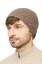 Bonnet réversible en alpaga - uni CACAO  - 100% baby alpaca - APUKUNTUR