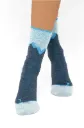 CHAUSSETTES DE RANDONNÉE en alpaga navy/turquoise (Wandersocken) Mélange baby alpaga/coton - PREMIUM