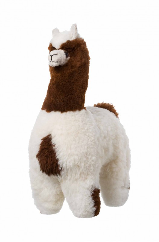 PELUCHE Alpaga ANIMAL DOUILLET Bi-Color (50 cm) en fourrure d'alpaga - APU KUNTUR