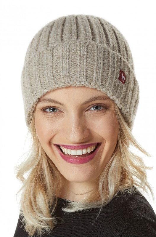 Bonnet d'alpaga BIANCA en bébé alpaga et laine mélangée- Sable - (taille unique) - APU KUNTUR