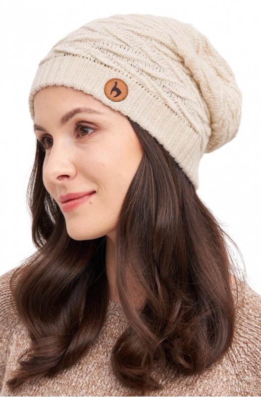 Baskische baret in alpacawol BIESEN in 100% baby alpaca - Blanc - (één maat) - APU KUNTUR