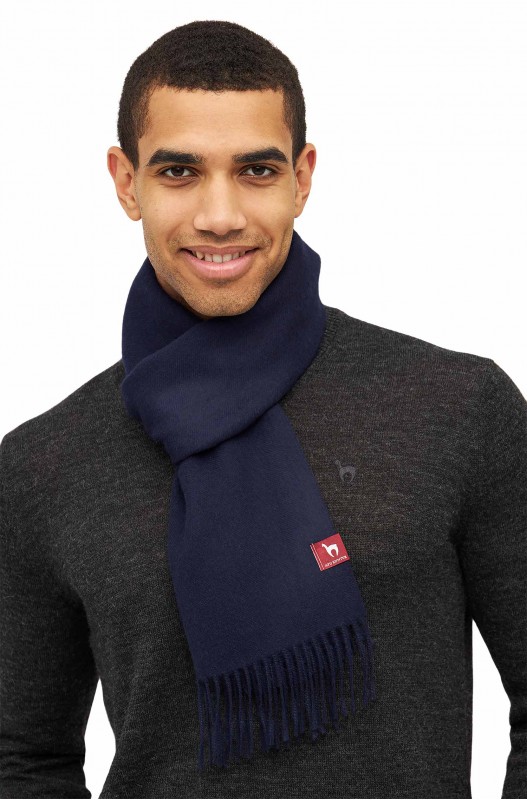 Sjaal in alpacawol UNI in 100% baby alpaca (30*180 cm) - Bleu Navy - APU KUNTUR