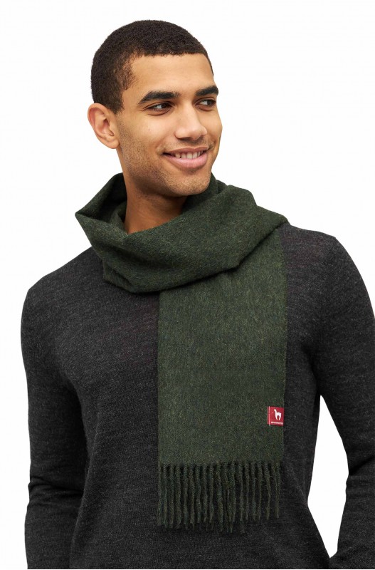 Écharpe d'alpaga UNI en 100% bébé alpaga (30*180 cm) - Vert sapin - APU KUNTUR