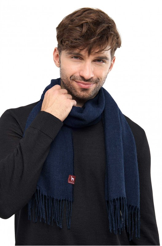 Écharpe d'alpaga MELIERT en 100% bébé alpaga- bleu - APU KUNTUR