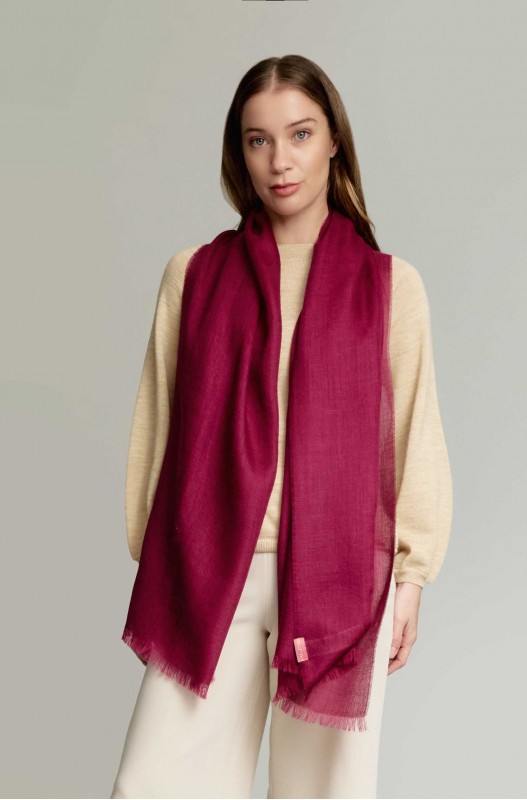 Geweven sjaal in alpacawol AMARETO 100% baby alpaca - Guinda - KUNA