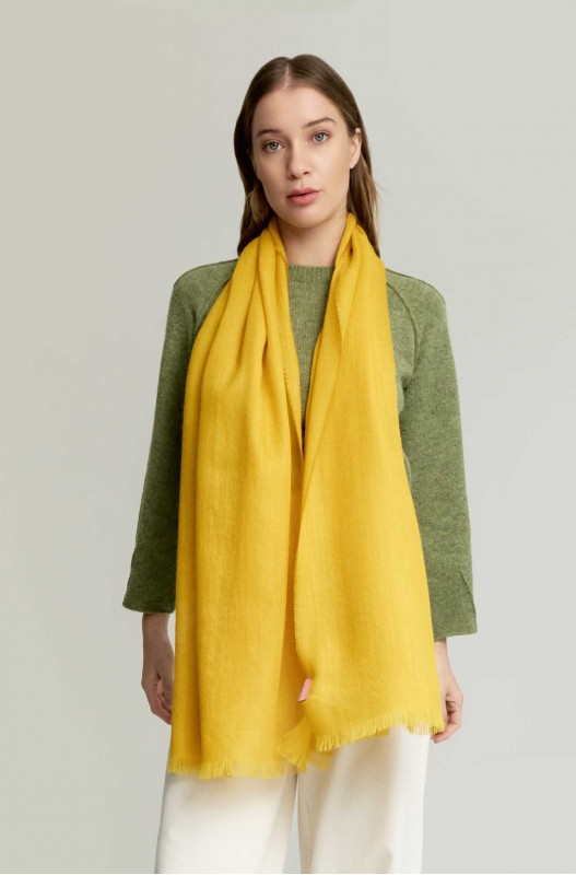 Geweven sjaal in alpacawol AMARETO 100% baby alpaca - Amarillo - KUNA