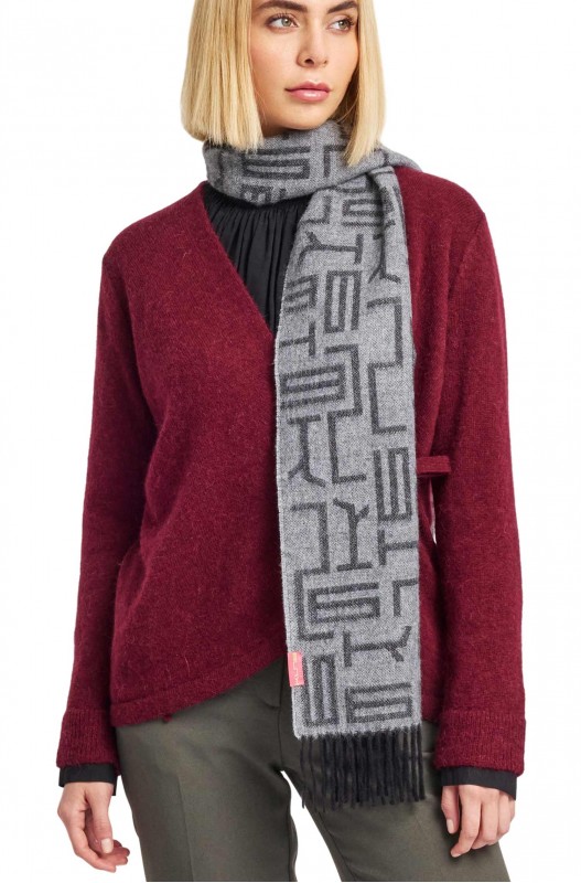 Écharpe d'alpaga WIR 100% bébé alpaga - neigro - KUNA