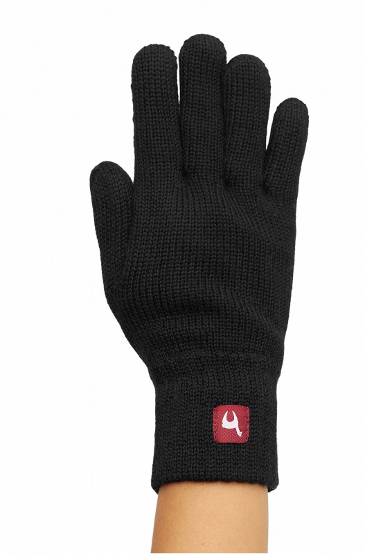 [08094noirT1] Alpaga Gants doublés UNI 100% alpaga- Noir - APU KUNTUR (S)