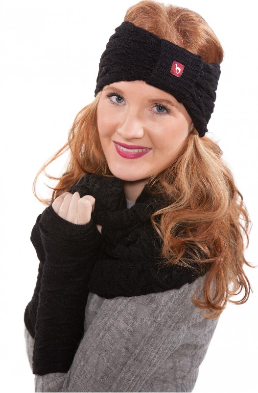 Chauffe-pouce en alpaga BIESEN en 100% bébé alpaga- Noir - APU KUNTUR