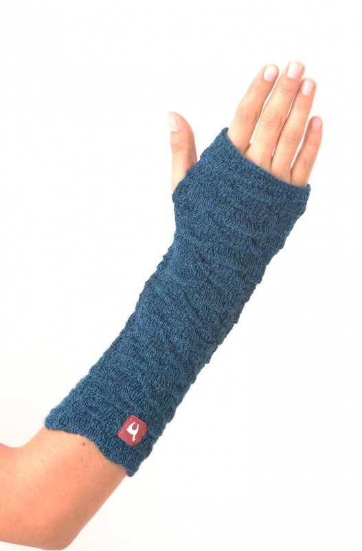 Polsverwarmer in alpacawol BIESEN in 100% baby alpaca- Petrol-  APU KUNTUR