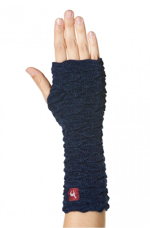 Polsverwarmer in alpacawol BIESEN in 100% baby alpaca- Petrol-  APU KUNTUR