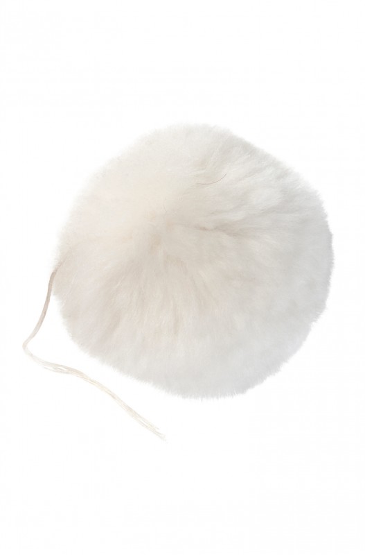 Alpacabonten pompon (10 cm) - Wit