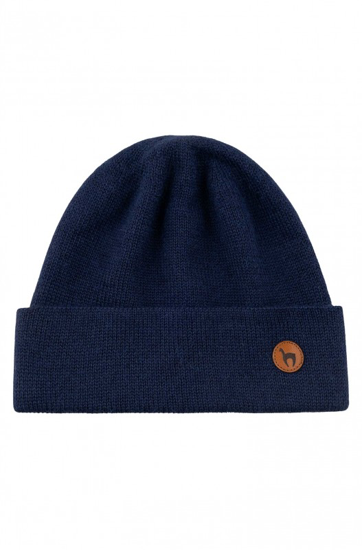 Bonnet d'alpaga BARK en 100% bébé alpaga - Bleu Marinne -chiné - APU KUNTUR 
