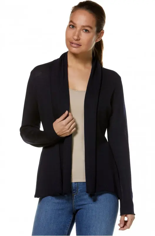 Alpaca Cardigan PENELOPE in 100% baby alpaca - Zwart (S)