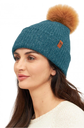 Alpaca PACA muts met pompon in een mix van baby-alpaca en merino – Ultramarijn