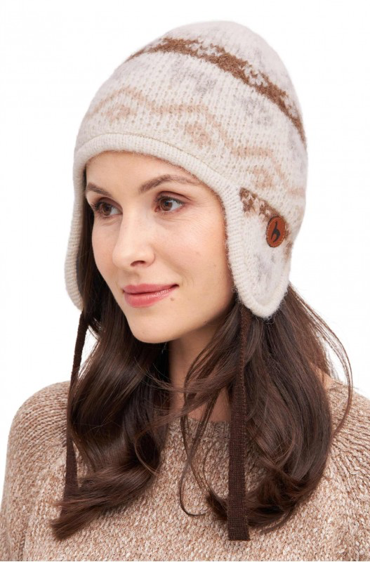 Bonnet d'alpaga inca NATURA en 100% alpaca superfine - Blanc