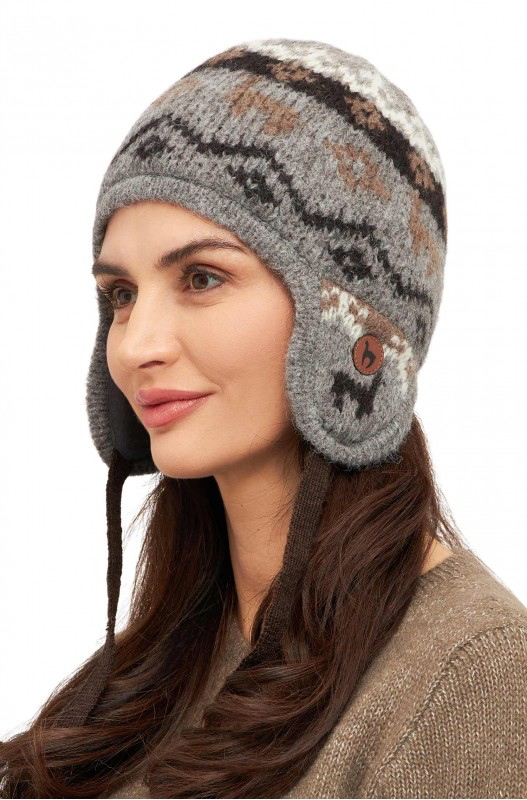 [07246grisT1] Bonnet d'alpaga inca NATURA en 100% alpaca superfine - Gris (M)