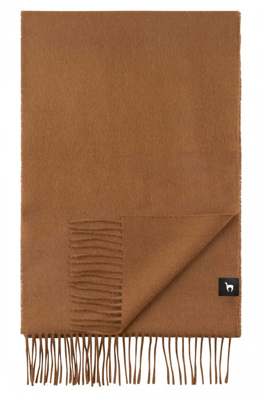 Écharpe tissée en alpaga TIERRA en 100% royal alpaga- Camel