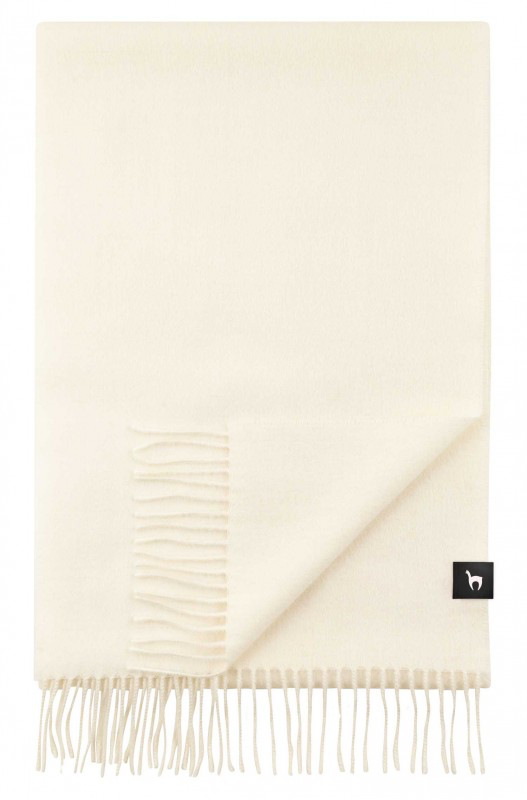 Écharpe tissée en alpaga TIERRA en 100% royal alpaga- Blanc