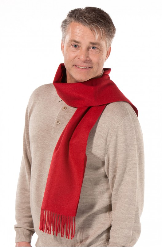 Écharpe d'alpaga UNI en 100% bébé alpaga (30*180 cm) - rouge - APU KUNTUR 