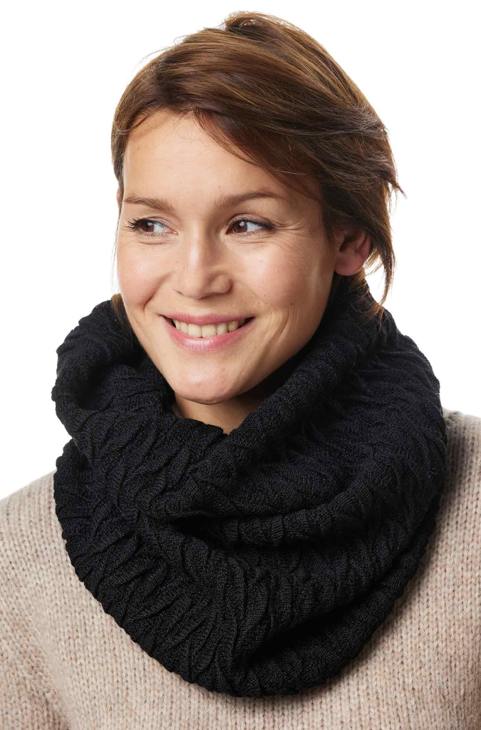 [09274NO] BIESEN alpaca loopsjaal van 100% babyalpaca – zwart – APU KUNTUR