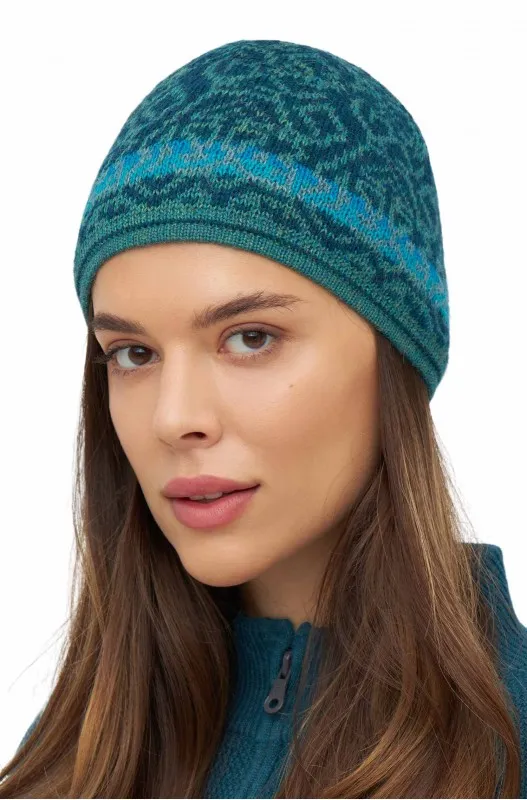 Jacquard alpaca muts CHIMU van 100% baby alpaca (S)