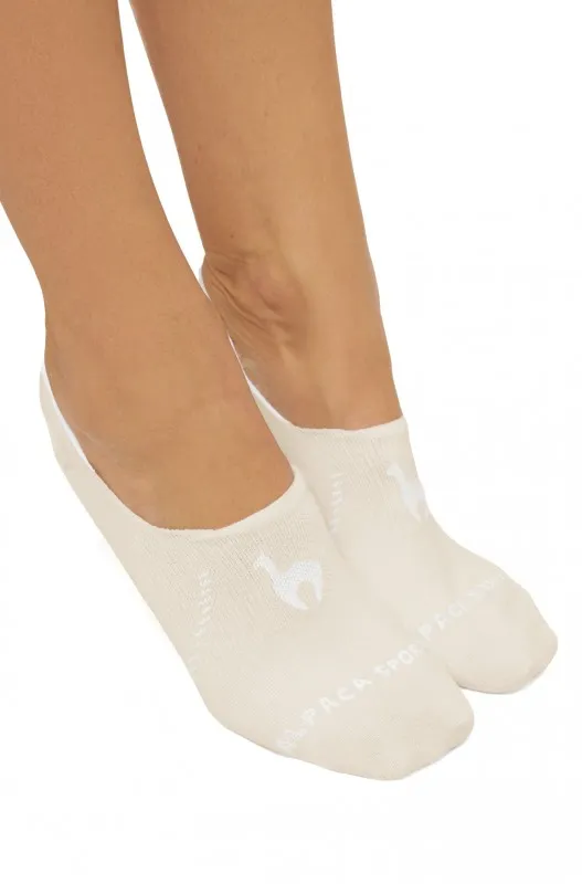 Alpaga Premium SLIPPER-SOCQUETTES en mélange baby alpaga-Pima- Blanche