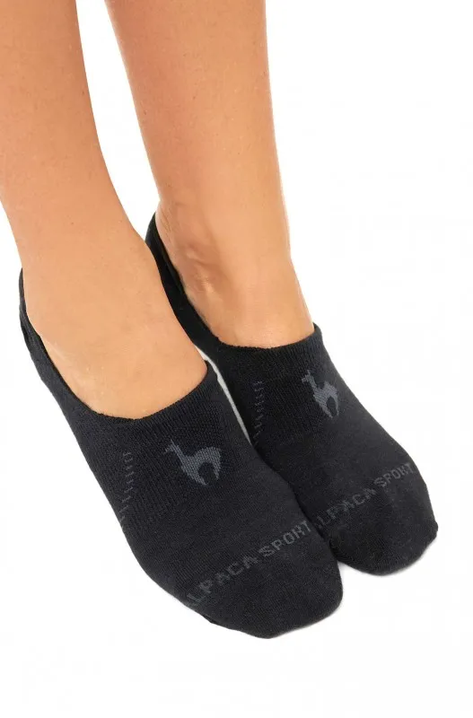[10113noirT1] Alpaga Premium SLIPPER-SOCQUETTES en mélange baby alpaga-Pima - noir (36-38)
